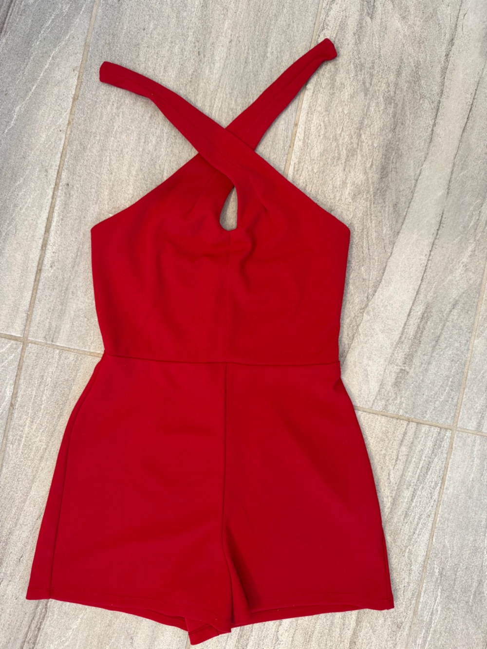Red Halterneck Romper- SMALL- NEW WITH TAGS